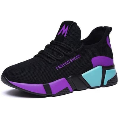 Mode Sneaker Dames Dikke Zachte Zool Mesh Ademende Casual Schoenen Trendy Kokosnoot Schoenen 39 black