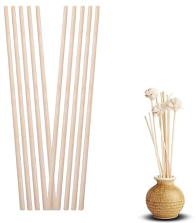Deuvelstaaf 30cm - Houten Stokken voor Doe-Het-Zelvers - Ongefinished Hardhout (10 stuks, 6mm)