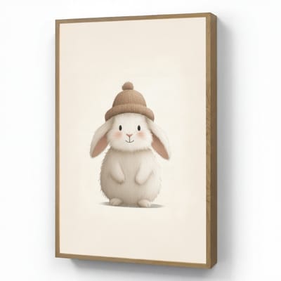 Nachtlampje 60x90 cm - Kinder lamp - Konijn - Muts - Oren - Beige - Tafellamp kinderkamer draadloos - Slaapkamer lampje - Bedlamp kinderen - Kinderlampje - Wandlamp babykamer - Nachtlampjes