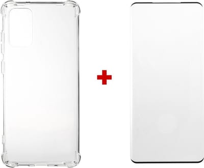 Shockproof silicone tpu gel hoesje Telefoonhoesje geschikt voor Samsung Galaxy S20 Plus met full cover glas screenprotector