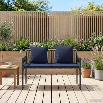 vidaXL - Buitenbanken - 2 - -Seater - 116 - x - 56 - x - 75 - cm - poly - rattan