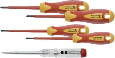 Schroevendraaierset 5 Delig - Precisie Gereedschap - Veilig Elektra Werk - Geïsoleerd 1000V - Compact Formaat