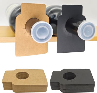 Kraft Papieren Flessenhangers voor Wijnflessen - 100 Stuks - Labels en Pendants voor Flessen, Perfect voor Feesten en Cadeaus