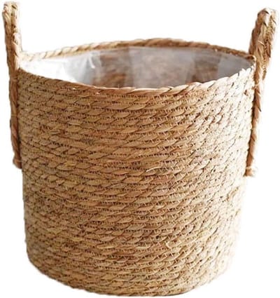 Famanu – Plantenmand zeegras set diameter 20 25 en 30 cm met waterdichte voering