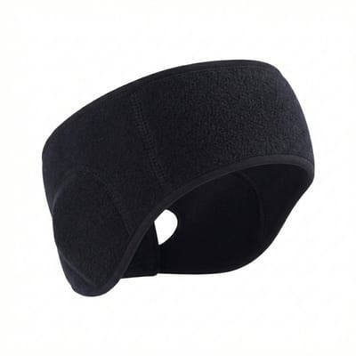 Zwarte elastische oorwarmer hoofdband voor dames en heren – unisex sport hoofdband met oorbedekking – winter hardloop haarband oorband