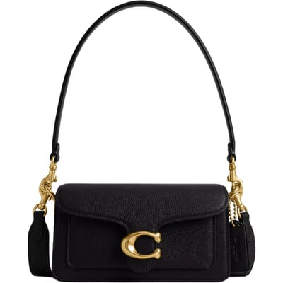 Coach Tabby 20 Merklogo Drukknop Handtas Crossbody Gepolijst Keienleer Schoudertas Kleine Dames schoudertas Zwart CY201-B4BK Basic Set (Bag+Dust Bag)