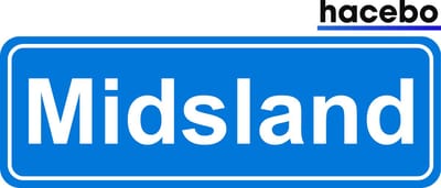 Hacebo - Plaatsnaam Sticker - 29x10 CM - Midsland sticker - Verkeersborden sticker - grappige cadeaus - Midsland
