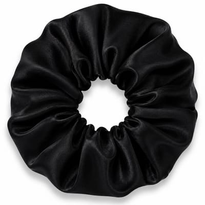 Lajetti - 100% Zijden Scrunchie Zwart - Moerbei Zijde Haarelastiek