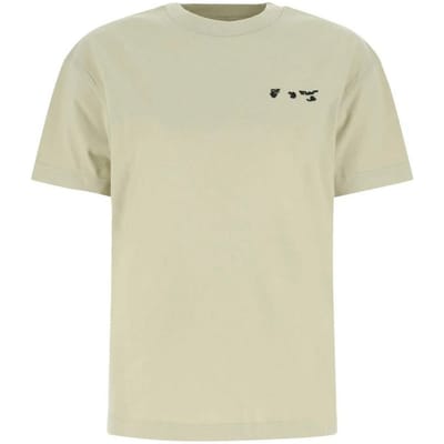 Gebroken wit OW-logo, regular fit beige T-shirt