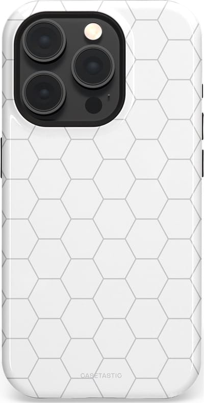 Casetastic Hoesje Geschikt voor Apple iPhone 15 Pro Magsafe - Stijlvolle Beschermende Duo-layer Case - Zilverraat