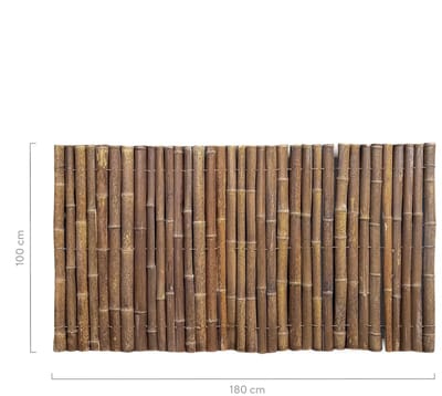 Masters of Bamboo® Bamboemat Halfrond - 180 x 100 cm - Zwart - Bamboe schutting op rol - Bamboe mat - Balkonscherm