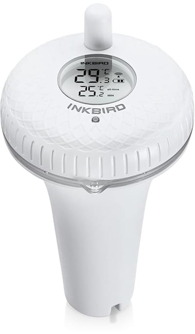 Drijvende Thermometer - Water Temperatuur Meter - Zwembad Controle - Draadloze Weergave - 19 x 11 cm - Wit