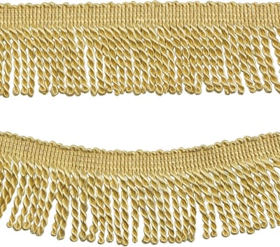 Bullion Fringe Trim, 13 meter goud polyester lange edelmetalen franjes trim voor gordijn, bank, ambacht en decoratie