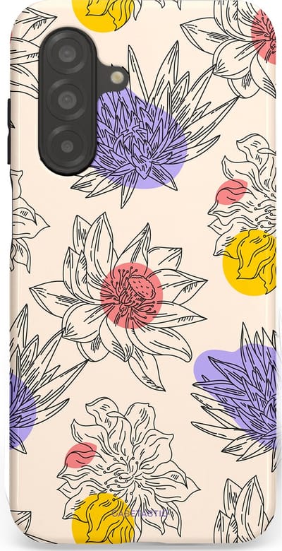 Casetastic Hoesje Geschikt voor Samsung A26 - Stijlvolle Beschermende Duo-layer Case - Bloemenschets