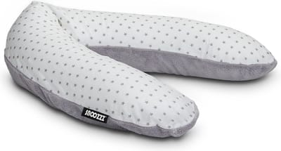 Snoozzz Voedingskussen Premium Kwaliteit - 185 cm – Microparel Vulling – Luxe Draagtas – Wasbare Hoes - Teddy Mini Ster