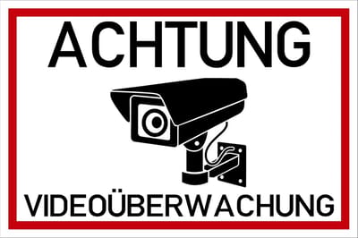Waarschuwingsborden Camerabewaking - Weerbestendig en Zelfklevend, 20 x 30 cm