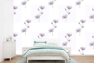 Behang - Fotobehang Bloemen - Paars - Lente - Patronen - Breedte 360 cm x hoogte 240 cm