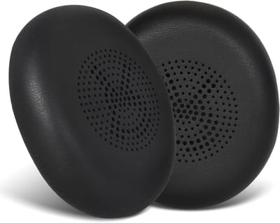 Dailygoods - Vervangende oorkussens voor Jabra Evolve2 65 (65MS 65UC USB)/Evolve2 40 (40UC 40MS USB)/Elite 45H on-ear draadloze headset, vervangende pads met zacht eiwitleer (zwart)