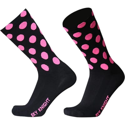 Outdoor Sport Fiets Sokken Stretch Sokken Ademende Fiets Sokken voor Heren Dames zwart/roze