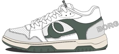 Bjorn Borg Ollie WB Sneakers Heren - Schoenen Mannen - Wit/Groen - Maat 40