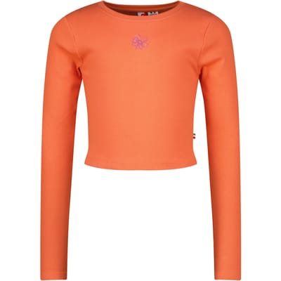 Vingino Girls G-basic-rib Longsleeve T-shirt Fresh Coral Maat: 8 | Overhemden Outlet | Unisex | Blauw