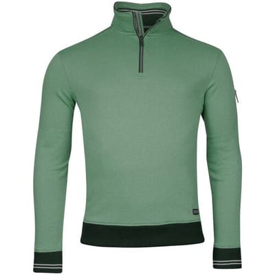 Baileys Trui Sweatshirt Half Zip Pinstripe Interlock Olijf Groen / male