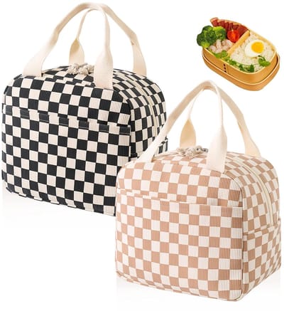 Dailygoods- Lunchtas Klein - Draagbare Koeltas - Geïsoleerde Eettas - Herbruikbare Lunchtas - Hoogwaardig Corduroy - Ruime Opbergruimte