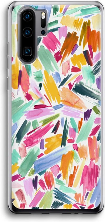 Case Company® - Hoesje geschikt voor Huawei P30 Pro hoesje - Watercolor Brushstrokes - Soft Cover Telefoonhoesje - Bescherming aan alle Kanten en Schermrand