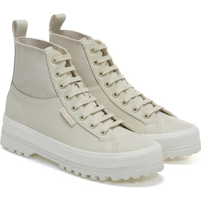 Superga Unisex volwassene 2644 Alpina gebreide nappalederen schoenen (Eierschaal licht beige/Avorio)