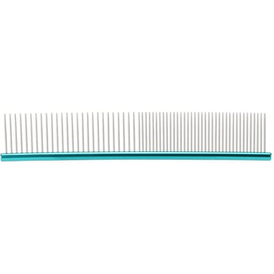 Peigne pour animaux de compagnie Peigne à dents en acier inoxydable Démêle et élimine les nœuds pour chien chat et autres animaux de compagnie 19cmM068 vert