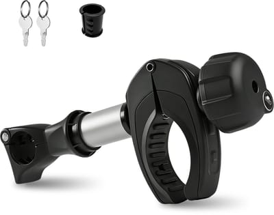 Zilveren Framehouder Fietsendrager Afsluitbaar – 26 cm – Voor Eerste Fiets – Universele Fietsklem Caravan & Camper