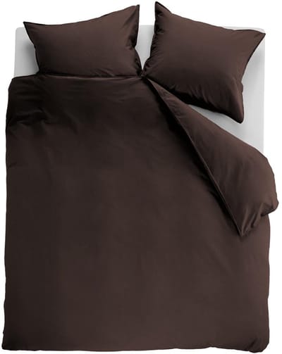 Ambiante Cotton Uni dekbedovertrek - Effen - Lits-Jumeaux XL - 260x200/220 cm - Bruin