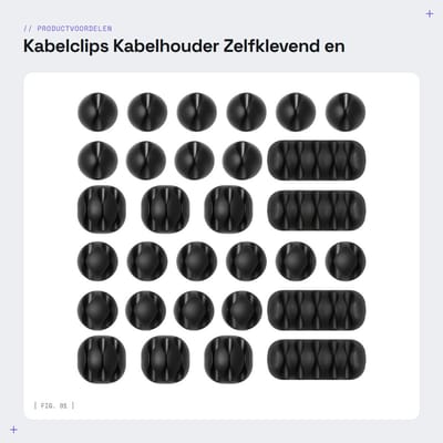 Dailygoods - Kabelclips - Kabelhouder - Zelfklevend en veelzijdig - Zwart - Kabelorganizer - Ideaal voor bureaus en thuis - 30 stuks