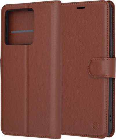 Hoesje geschikt voor Xiaomi 13T/13T Pro - Techsuit Leather Folio Book Wallet Case - Bruin