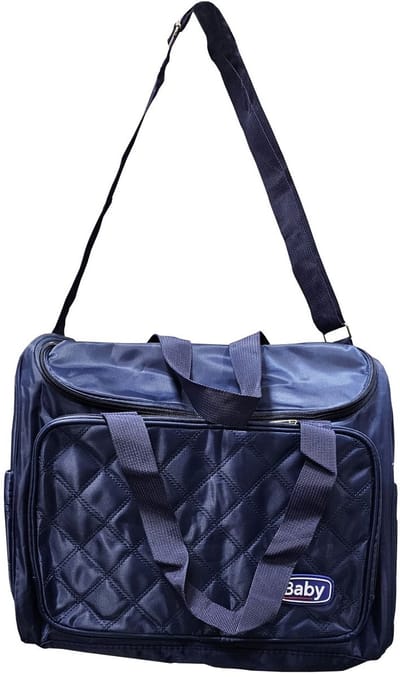 Luiertas - ook voor aan Kinderwagen – Multifunctionele Schoudertas & Handtas – Verstelbare Schouderband – Meerdere Vakken met Rits – Donkerblauw – 36×31 cm 1 Stuks [DA00852]