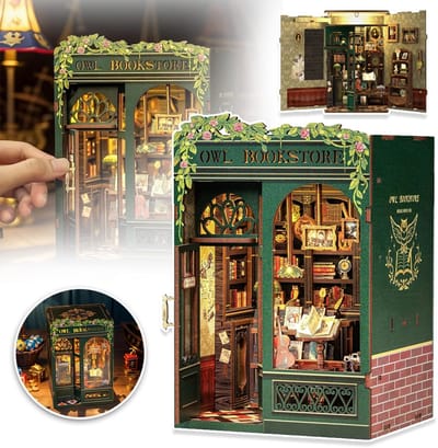 DIY Miniatuur Huis Met LED-3D Puzzel Volwassenen-Mini Poppenhuis Als Boekenplank Decoratie-Miniatuurbibliotheekkit Voor Creatieven-Cadeau Voor Volwassenen