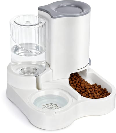 Nobleza Automatische Kattenvoerbak met Waterdispenser – 2,2L Voer + 1L Water – Zwaartekracht Voerautomaat – Instelbare Voeruitgang – Voor Katten en Kleine Honden