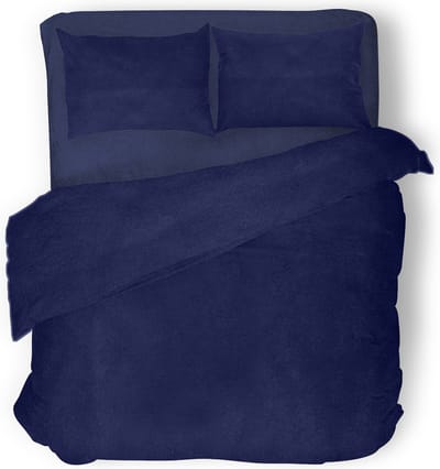 Eleganzzz Dekbedovertrek 180gr m2 Hoogwaardig Flanel Uni - Blauw - Dekbedovertrek 200x200/220cm - Flanellen Dekbedovertrekken - Effen Dekbedovertrek - Tweepersoons