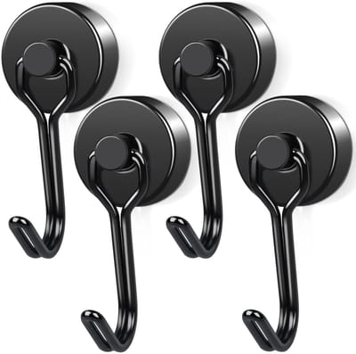 Cosensi- Magnetische Haak Extra Sterk - 4 Stuks - Neodymium Magneten - Roestvrij Staal - 20mm - Houdt Tot 15KG - Magnetische Haakjes