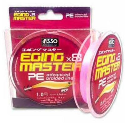 Asso 8x Eging Master 120 M Gevlochten Vislijn Transparant 0.185 mm
