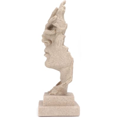 Abstracte Sculptuur Het Hoofd Denker David Standbeeld Ornamenten voor Thuis Kantoor Festival Decoraties beige