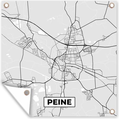 Tuin poster Duitsland - Peine - Kaart - Stadskaart - Plattegrond - 200x200 cm - Tuindoek