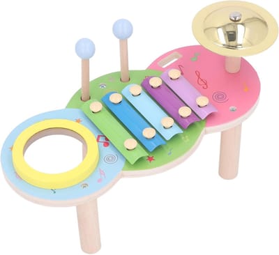 Houten Muziekspel - Beukenhout Speelgoed - Vroege Educatie - Multifunctioneel Ontwerp - 29 x 15 x 11 cm - Natuurlijk Hout