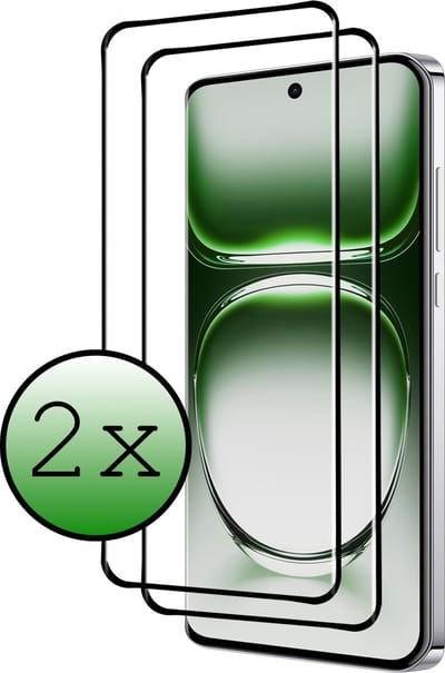 Screenprotector - 2 Stuks Geschikt voor OPPO Reno 12 - Full Cover - Beschermglas - Gehard Glas - Tempered Glass - Screen Protector