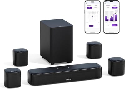 Soundbar TV - Surround Sound - Film Kijken - 7.1 Virtueel Surround Geluid - 4 Inch Speaker - Zwart