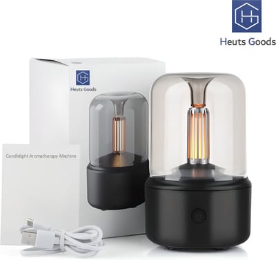 Heuts Goods - Aroma Diffuser - Aroma Diffuser Luchtbevochtiger - Geurverspreider - Aroma Vernevelaar - Lamp Geurverspreider - Nachtlampje - Draagbare Lamp - LED lamp - Zwart