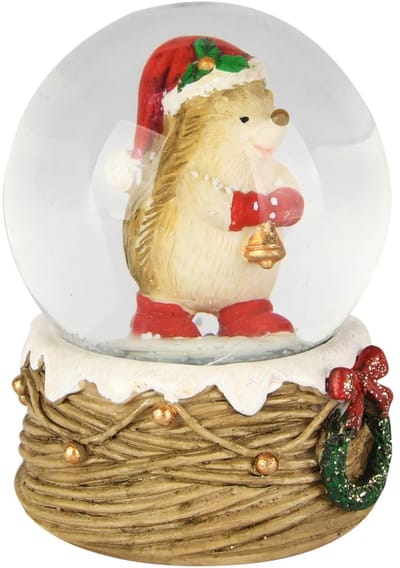 Dekoratief | Waterbol m/egeltje, rood/bruin, resina/glas, 7x7x9cm | A255718