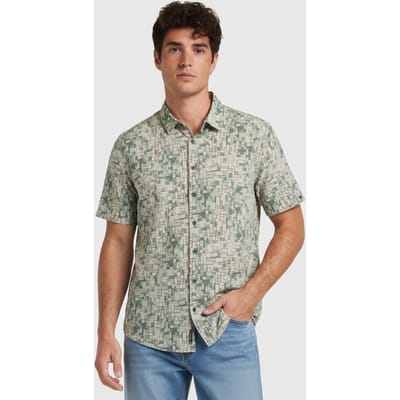 No Excess Shirt Short Sleeve Allover Printed Green Größe: L | Casual hemden Outlet | Herren | Grün