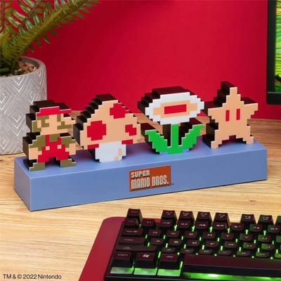 Super Mario Bros Icons Light - Officieel Gelicentieerde Nintendo Geluidsreactieve Modus, Decoratieve Oplichtende Super Mario Figuur Slaapkameraccessoires & Gamingkamer Decoratie - Paladone