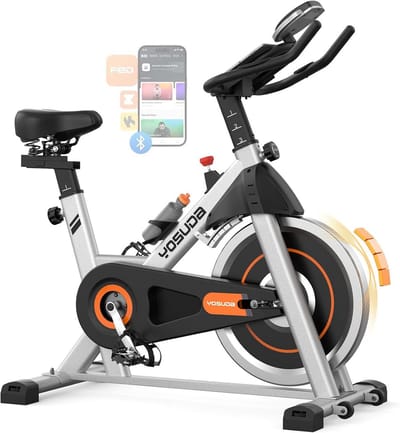 Hometrainer Fiets - Indoor Fiets - Thuis Trainen - Stille Riem Aandrijving - Tot 136kg - Zilver